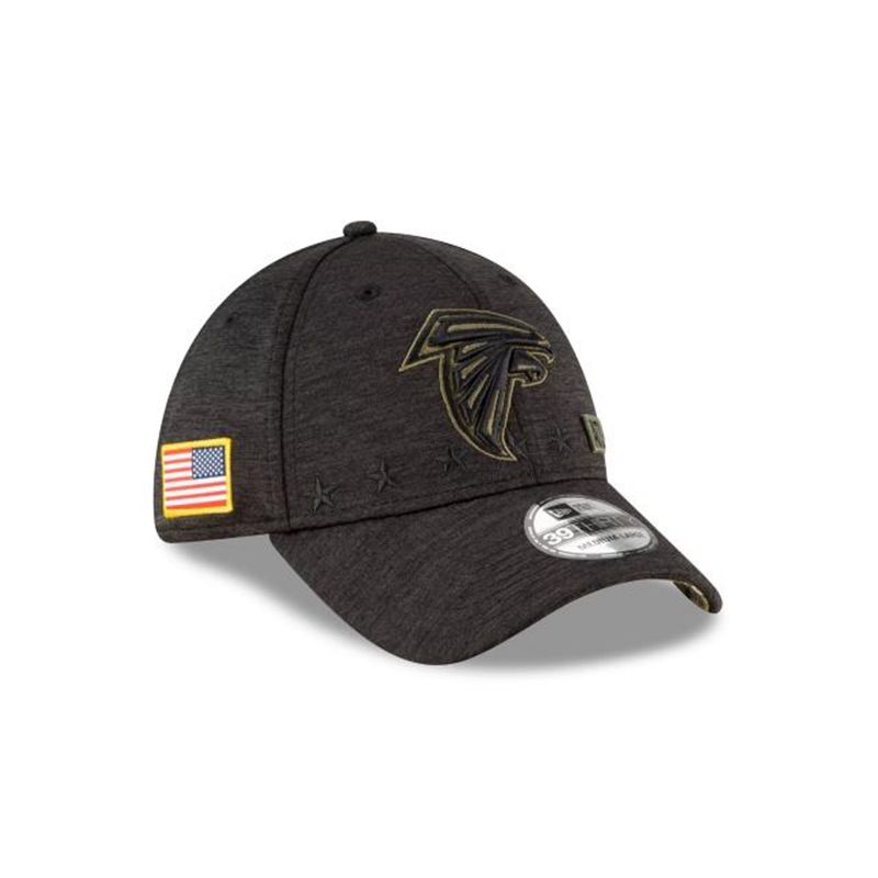 NFL Atlanta Falcons Salute To Service 39Thirty Stretch Fit (SUT5964) - Black New Era Caps